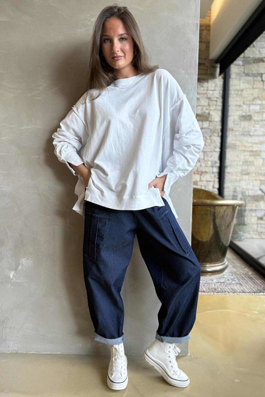 Juno Soft-Stretch Barrel Jean Dark Denim /50 =